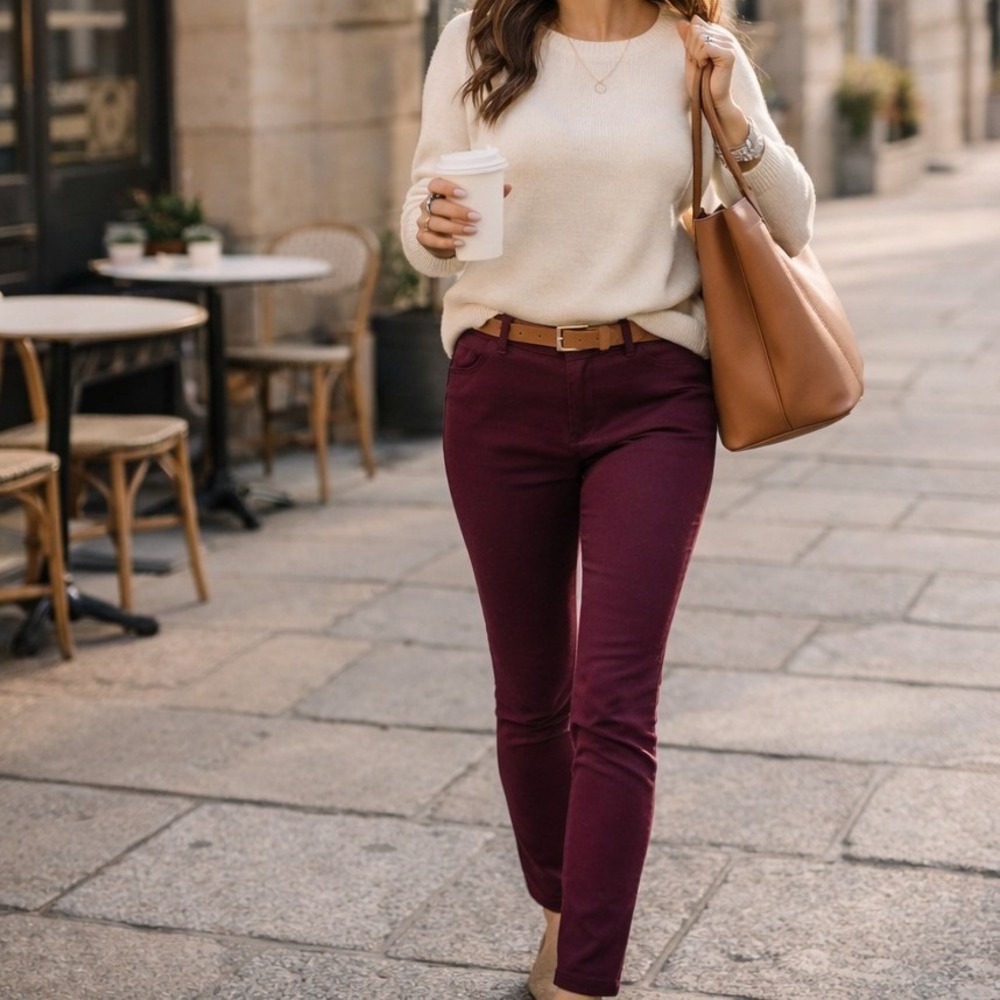 GAP Skinny Mini Beach Plum Chino Pants Stretch Work Office Capsule Size 0